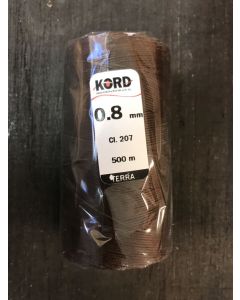 TRÅD flätad vaxad 207 mörkbrun 0,8 mm 500 m
