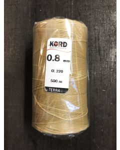 TRÅD flätad vaxad 220 natur 0,8 mm 500 m