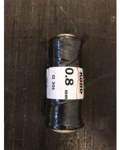 TRÅD flätad vaxad 201 svart 0,8 mm 50 m