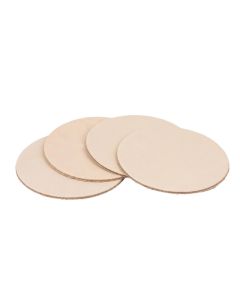 Läder till glasunderlägg natur 4 pack 10 cm