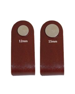 LÄDERHANDTAG runda brun 12mm träskruv