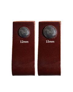 LÄDERHANDTAG raka brun 15 mm skruv m mutter