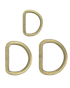 D-ring svetsad antikmässing 20x17x3mm