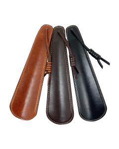 SKOHORN läderklädd 19 cm brun