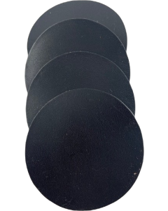 GLASUNDERLÄGG i läder svart 100 mm 4 pack