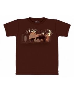 T-Shirt Häst med föl vinröd